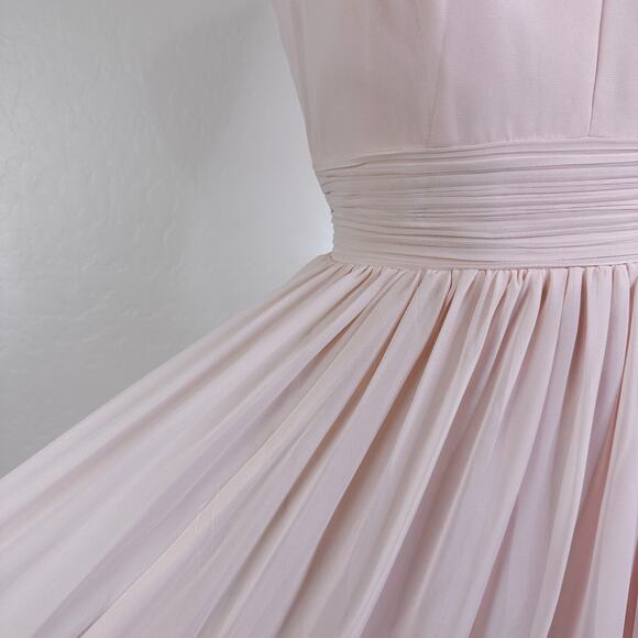 Bill Levkoff #Levkoff Keyhole Neck Chiffon Gown Bridesmaid Maxi Dress Pink 6 NWT - Picture 5 of 12